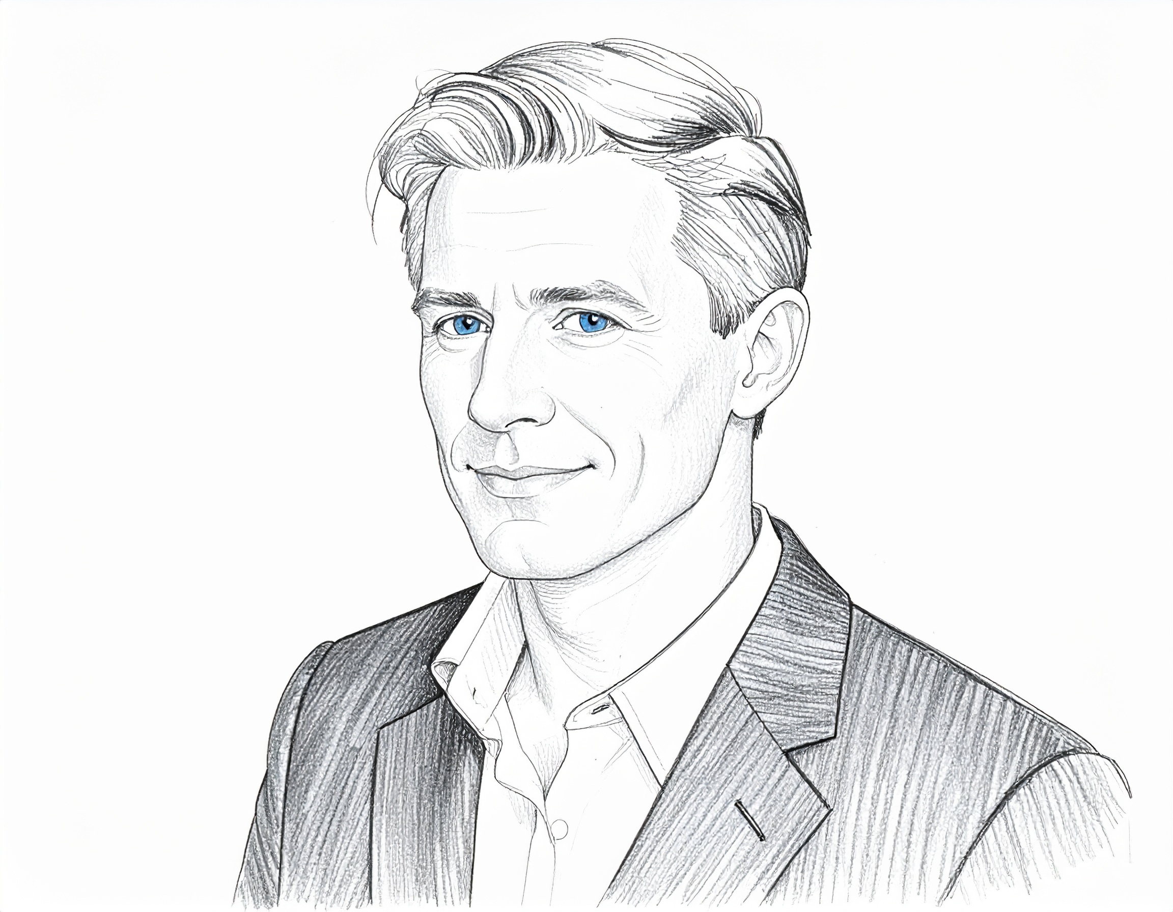 portrait drawing of H.E. Wisner